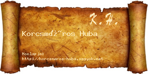 Korcsmáros Huba névjegykártya